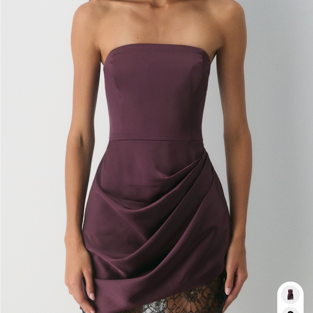 Aritzia Strapless Dress in Deep Purple